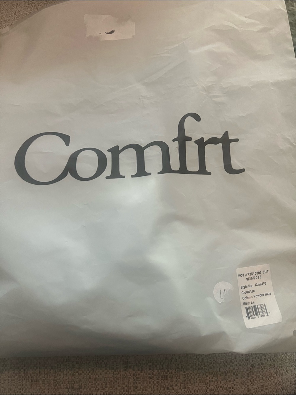 COMFRT Brand New Powder Blue XL Cloud Tee in original bag